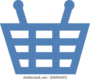 Blue shopping basket, illustration, vector on a white background.