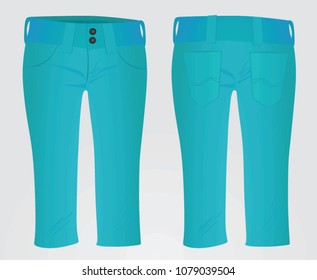 Blue short pants. vector illustration