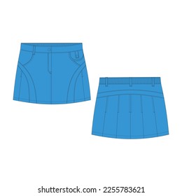 Blue short skirt. Vector image