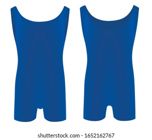 Blue short unitard. vector illustration