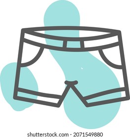 Blaue kurze Hosen, Illustration, Vektorgrafik, auf weißem Hintergrund.
