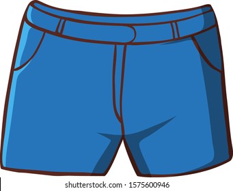 Blue shorts on white background illustration