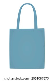 Blue shoulder shopping bag. vector illustration