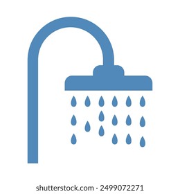 blue shower head vector icon