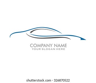 blue showroom garage super sport car silhouette logo image icon