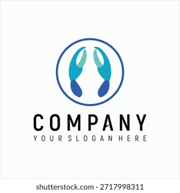 Plantilla de Vector de elemento de diseño de logotipo de camarón azul