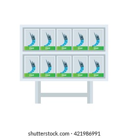 blue shrimp market vector 