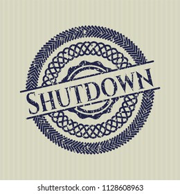 Blue Shutdown distressed rubber grunge texture seal