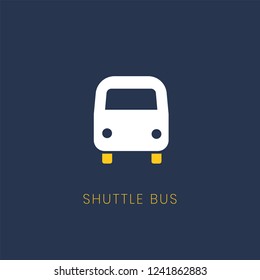 Blue shuttle bus icon sign vector
