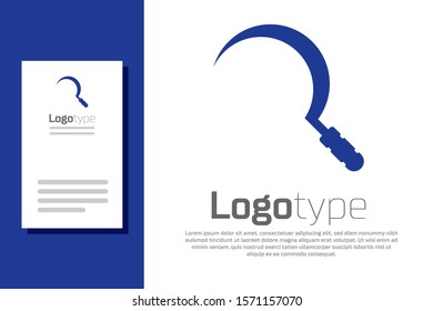 Blue Sickle icon isolated on white background. Reaping hook sign. Logo design template element. Vector Illustration