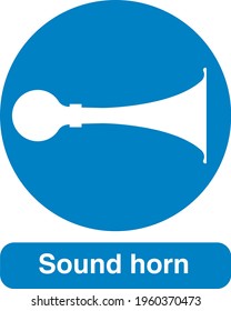 Blue Sign Board Sound Horn