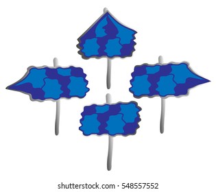 The blue sign for the local name or pointing direction