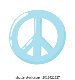 blue sign peace isolated icon