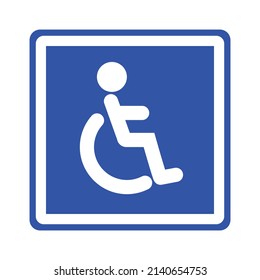 Blaues Schild nur für Rollstuhlfahrer. Vektorgrafik.