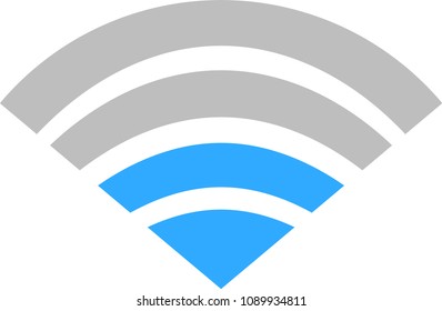 Blue Signal icon of radio wave status 2
