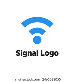 Blue signal Logo Template. Wifi web illustration