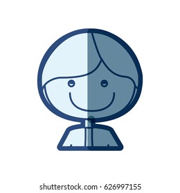 blue silhouette of caricature half body male with short hair and formal suit vector illustration