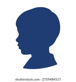A blue silhouette of a child's head