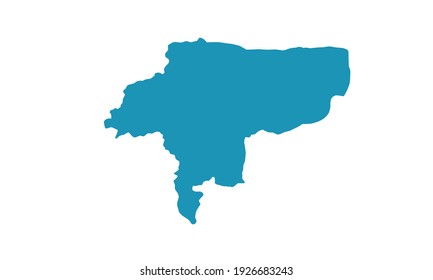 blue silhouette of city map of Isfahan in iran on white background