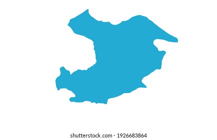 blue silhouette of city map of Qazvin in iran on white background