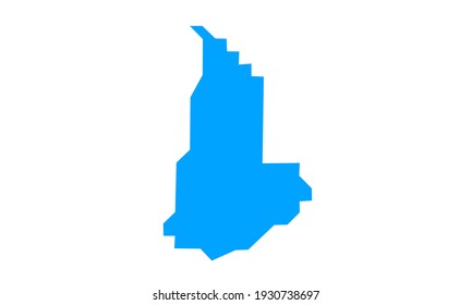 Blue silhouette of the city of Orlu in Nigeria on white background