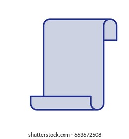 blue silhouette of continuously sheet in blank vector illustration