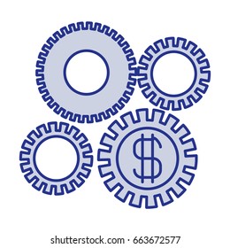 blue silhouette of economic development graphic vector illustration