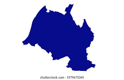 the blue silhouette of the German city of Karlsruhe