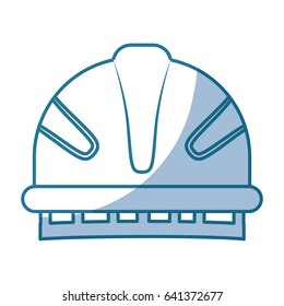 blue silhouette of helmet of firefighter vector illustration