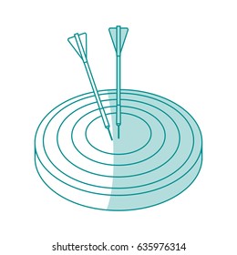 blue silhouette image top view target with arrow