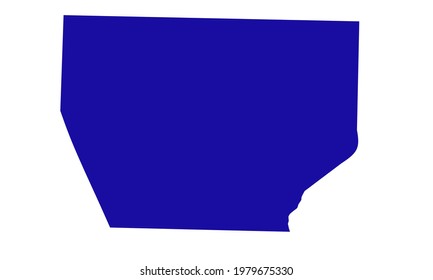 Blue Silhouette Of Map Of Abyei City In Sudan