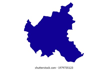 Blue silhouette map of the city of Hamburg in Germany