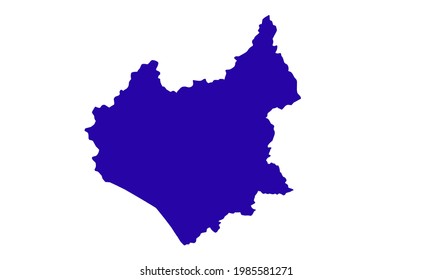 Blue silhouette map of the city of Leicester in the United Kingdom