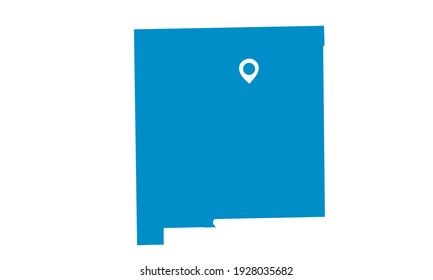 Blue silhouette of map of the city of Santa Fe in Argentina on a white background