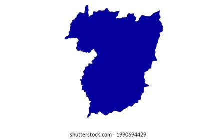 Blue silhouette map of the city of Villarreal in Spain