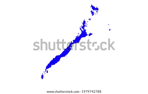 Blue Silhouette Map Island Palawan Philippines Stock Vector (Royalty ...