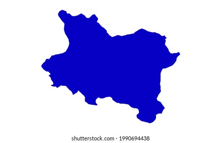 Blue silhouette map of Manisa city in turkey