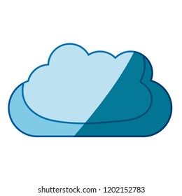 blue silhouette with mass of clouds