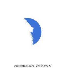 blue silhouette of a moon, half moon vector