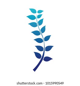 blue silhouette nature branches leaves plant design