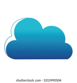 blue silhouette nice cloud nature weather icon