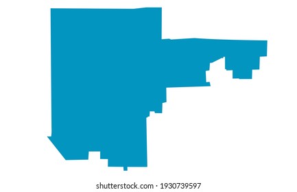 blue silhouette of North Las Vegas city map in nevada on white background