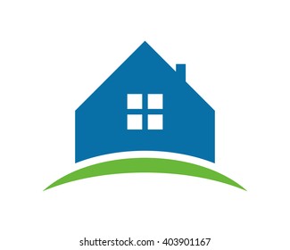 blue silhouette real estate residence residency residential home house housing property image icon