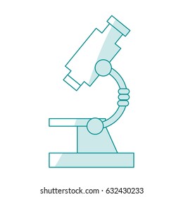 blue silhouette shading cartoon of a microscope science tool