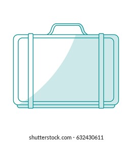 blue silhouette shading cartoon travel briefcase with handle
