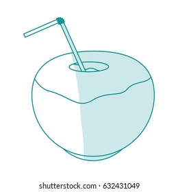 blue silhouette shading coconut cocktail drink