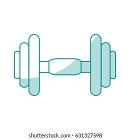 blue silhouette shading dumbbell for training in gym