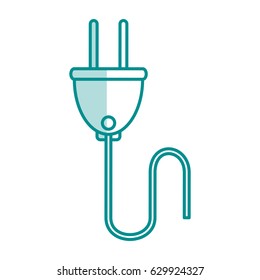 blue silhouette shading of electric plug socket icon