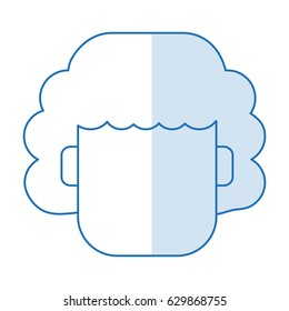 blue silhouette shading faceless front view man with curly hair