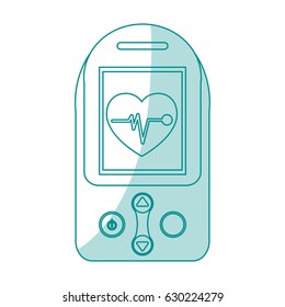 blue silhouette shading tech generic gps device with heart monitoring